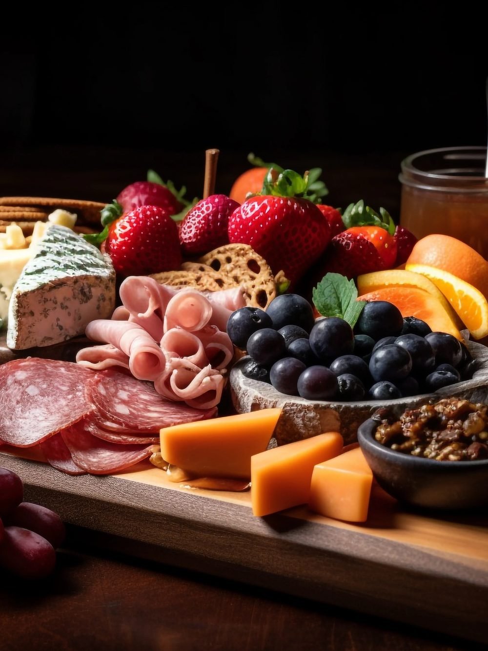 Zelf samengesteld charcuterie-bordje aan de Diva Bar
